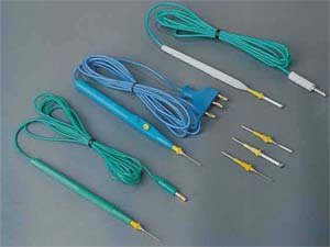 Electrosurgical pencils with speciality electrodes
